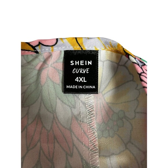 SHEIN Women's Floral Print Long Sleeve Crop Shirt Multicolor Plus Size 4X Fairy - Picture 6 of 8